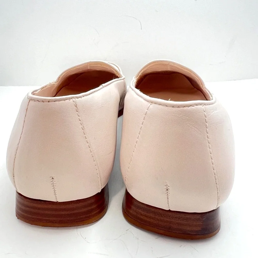 Bass Kazia Women Blush Pink Leather Loafers Size 9M Made in‎ Brazil Low Heel